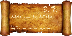Dibáczi Terézia névjegykártya